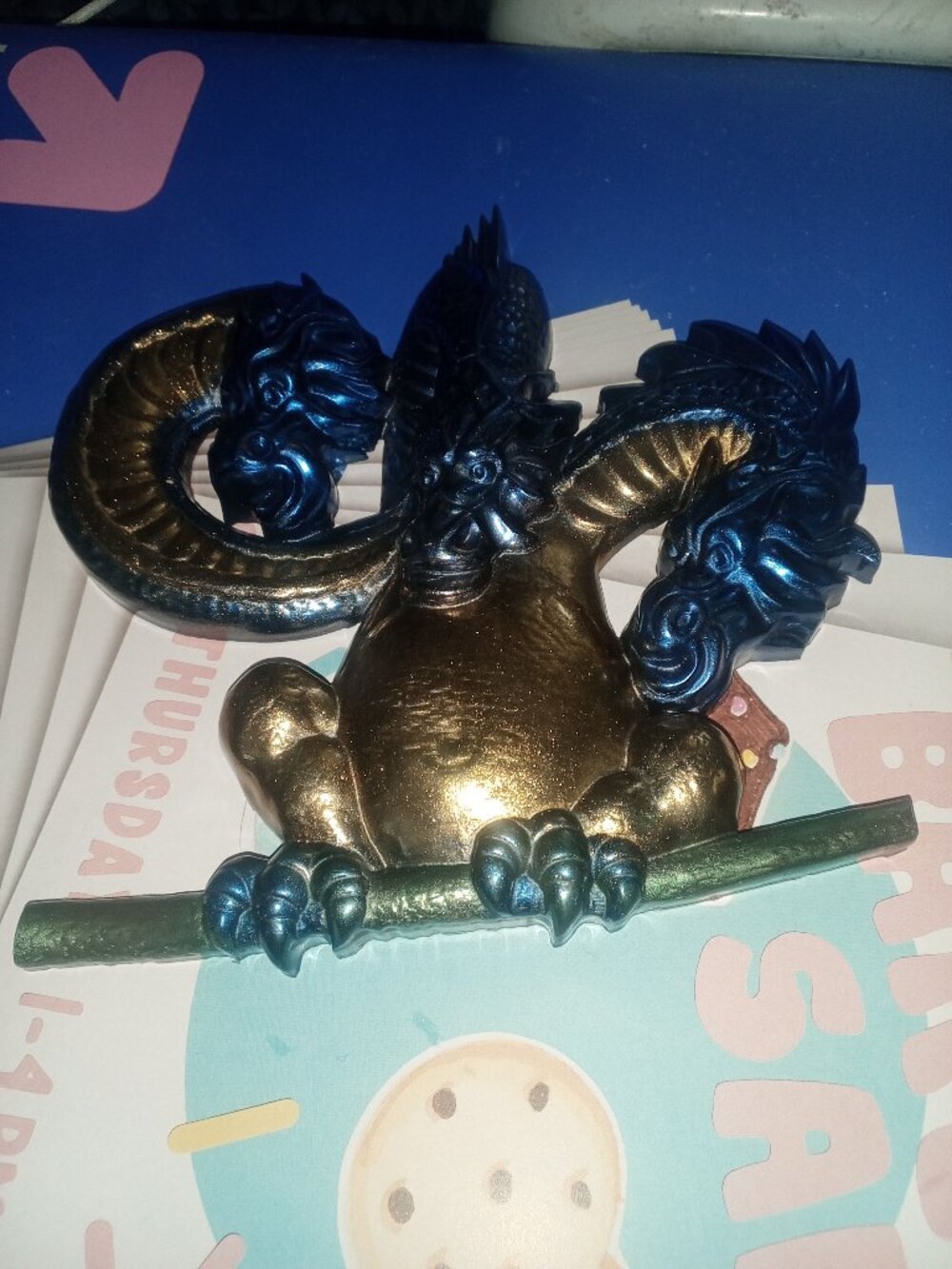 Handmade 3 headed dragon wall hanging
